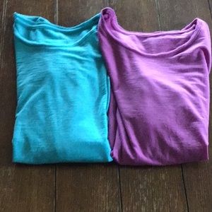 Woolx Jenny 3/4 Sleeve, bundle of 2, turquoise and rose size small.